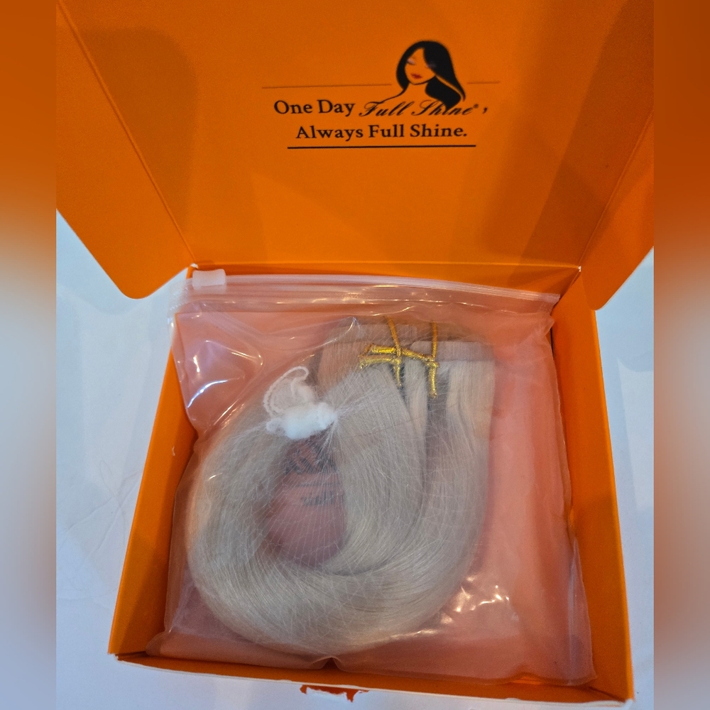 New Tape in Full Shine Hair Extensions 12 inch New in Box Blonde Real Human Hair